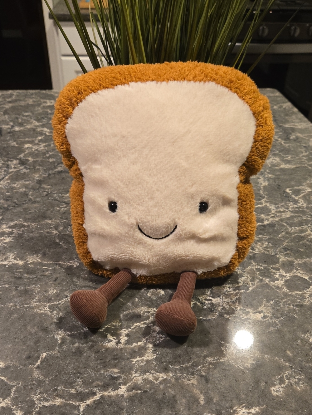 Jellycat Toast Plush Pillow in Cream and Brown